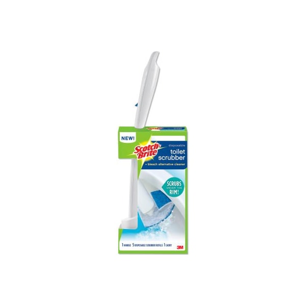 Toilet Scrubber Starter Kit, 1 Handle And 5 Scrubbers
